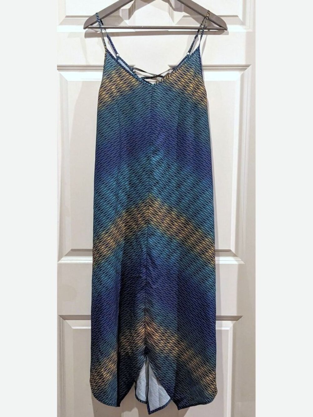 EUC PRANA SCARF SUMMER STRAPS MULTICOLOR BLUES DRESS #S